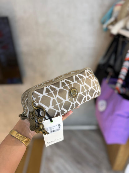 Cartuchera Triple Dorada Estampada