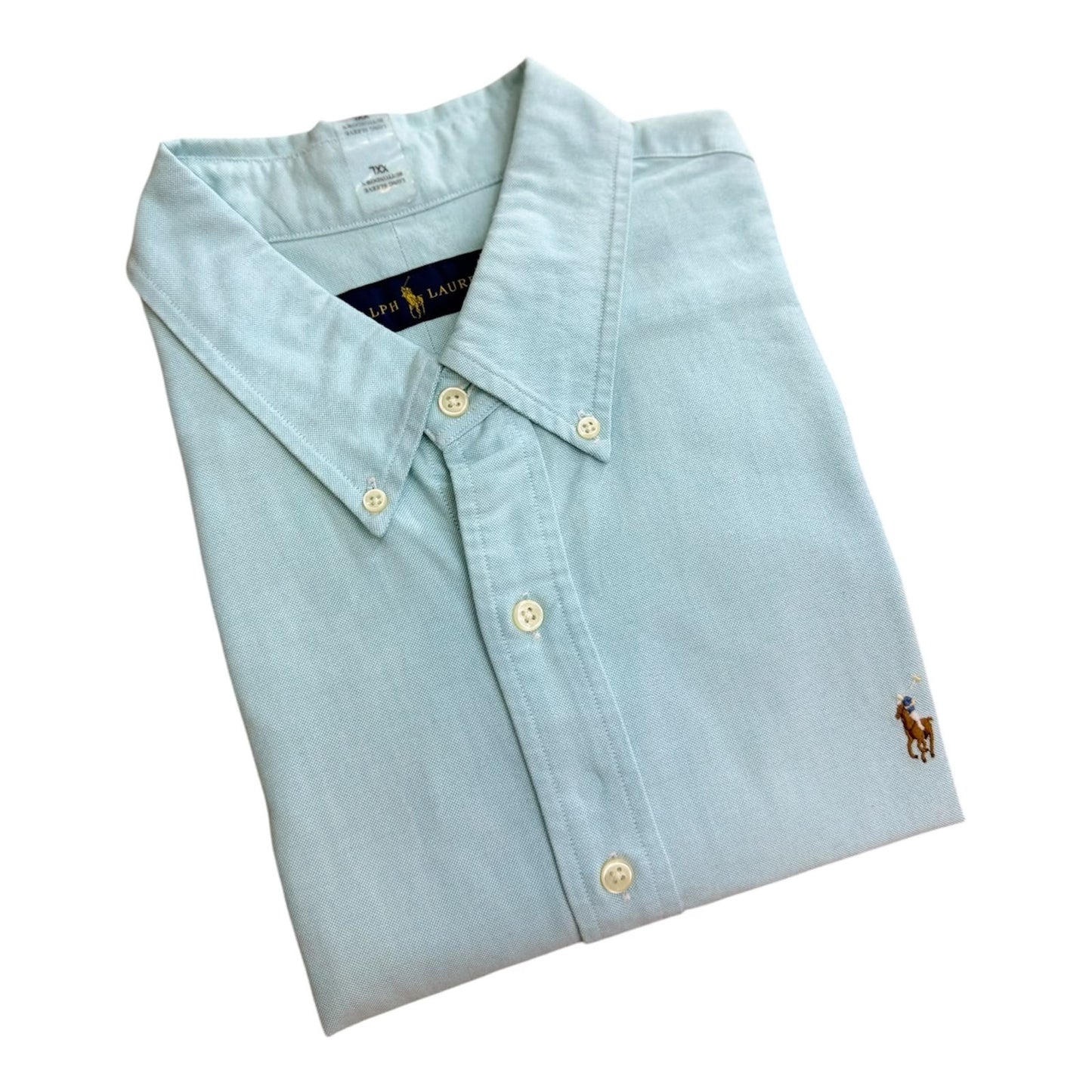 Camisa Polo R.L hombre Oxford Celeste Caballo Multicolor