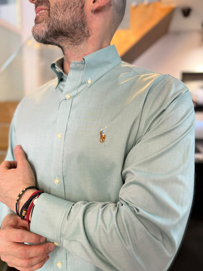 Camisa Polo R.L hombre algodón Verde Pistacho Caballo Multicolor