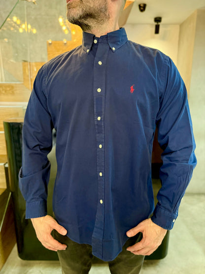 Camisa Polo R.L hombre Algodón Azul Oscuro Caballo Rojo