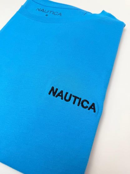 Camiseta Náutica hombre Algodón Celeste