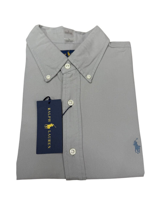 Camisa Polo R.L hombre Oxford Gris