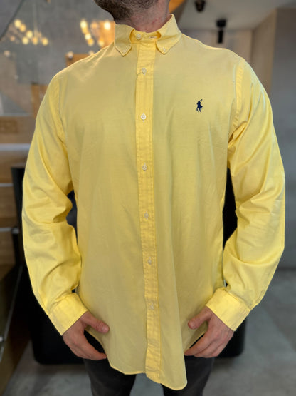Camisa Polo R.L hombre algodón Amarilla  Caballo Azul