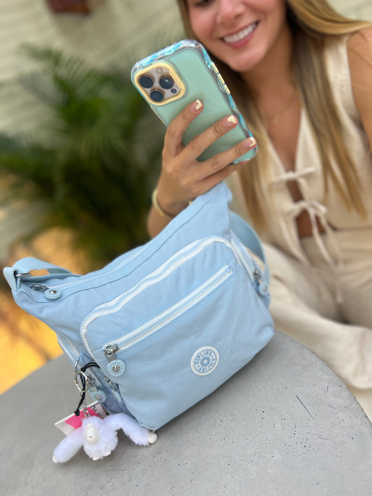 Bolso de Mano Celeste