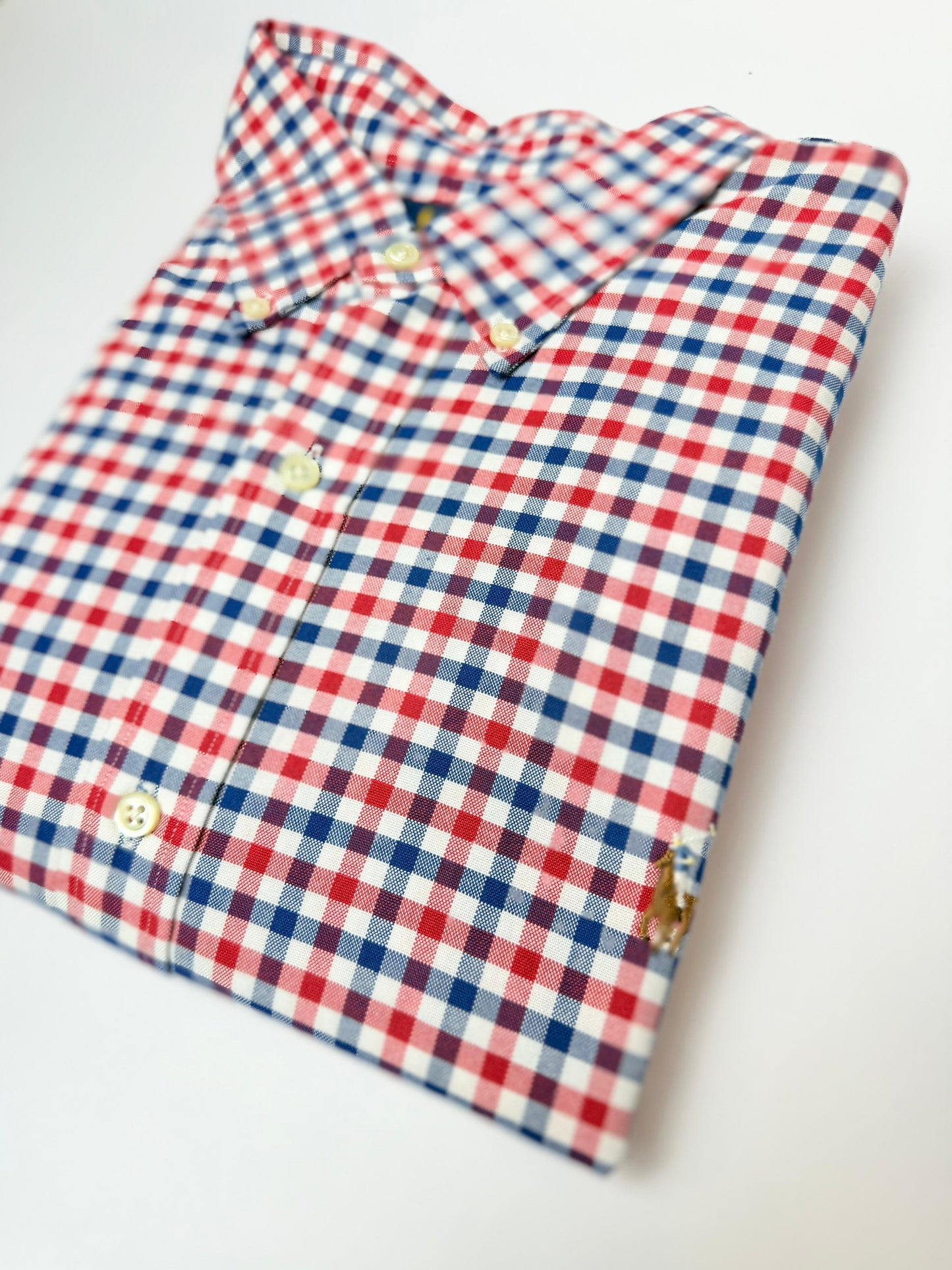 Camisa Polo R.L hombre Oxford  Cuadros Rojos Caballo Multicolor