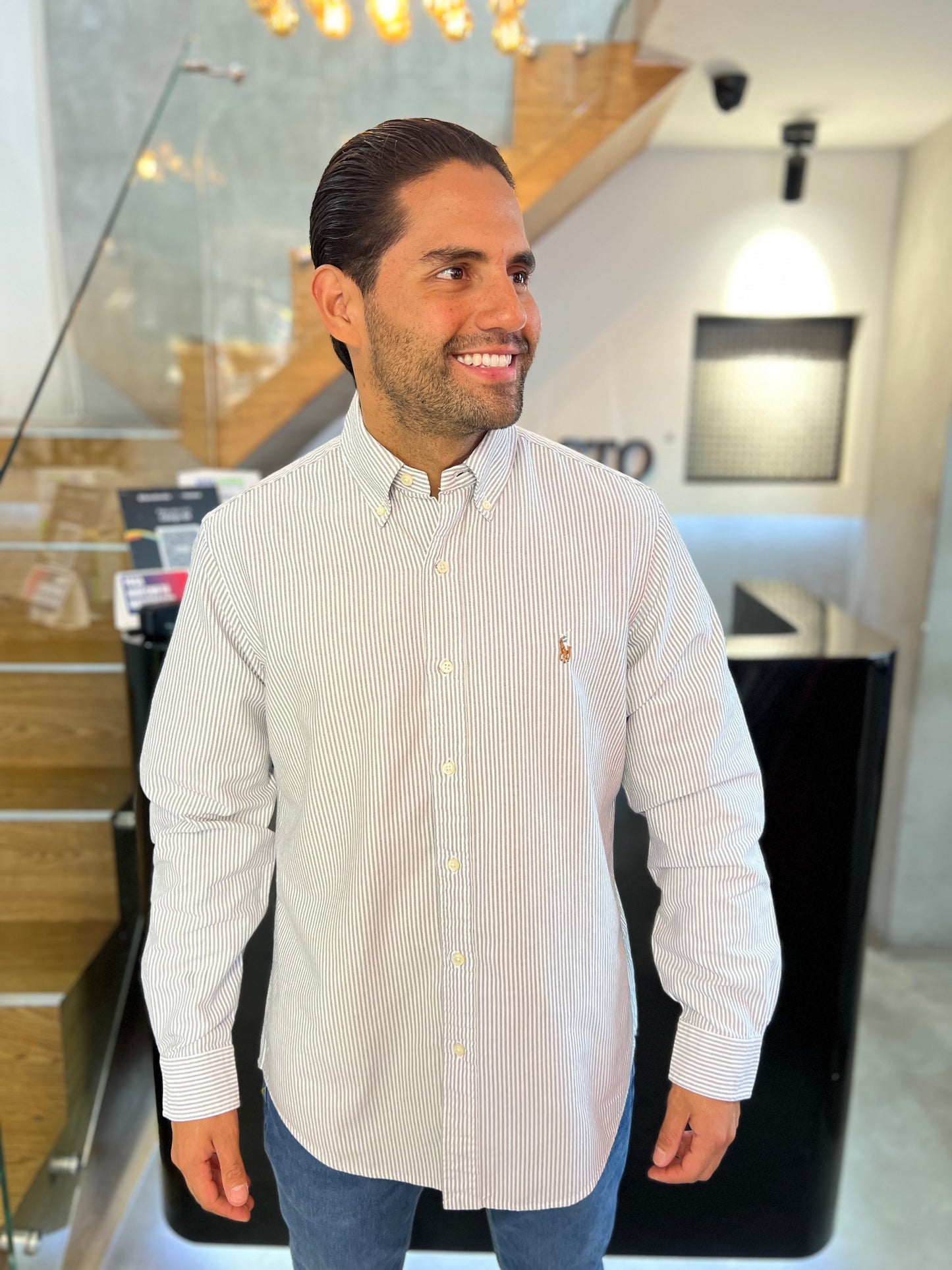 Camisa Polo R.L hombre Oxford