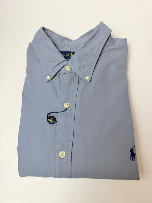 Camisa Polo R.L hombre Oxford Slim Fit Azul Clara Caballo Azul