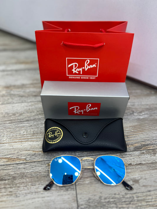 Gafas De Sol Marco Dorado Lente Azul